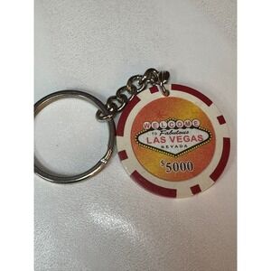 Welcome to Las Vegas Nevada $5000 Poker Chip‎ Souvenir Keychain